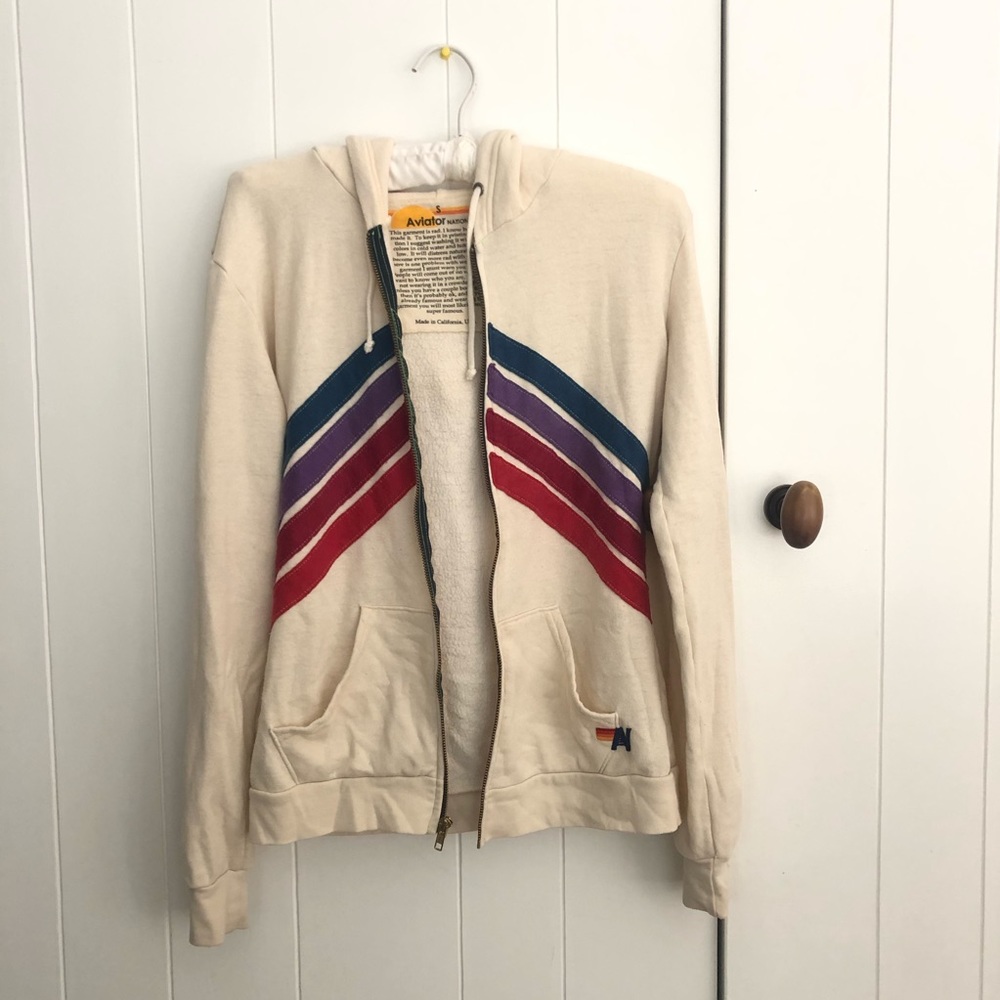 rare vintage white aviator nation zip up hoodie
